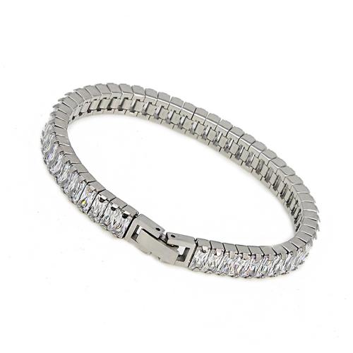 Stainless Steel Jewelry Bracelet 316 Stainless Steel fashion jewelry & micro pave cubic zirconia & for man Sold By PC