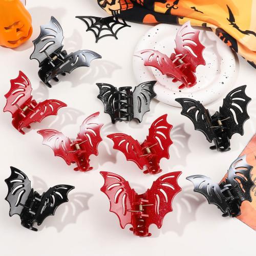 ABS Plastic Haar Claw Clip, Vleermuis, Halloween Jewelry Gift & verschillende grootte voor keus & voor vrouw, meer kleuren voor de keuze, Verkocht door PC