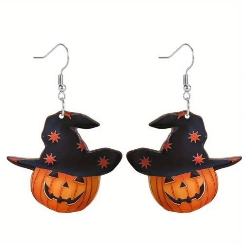 New Hot Halloween Jóias e Decoração, acrilico, with Aço inoxidável 304, Jóias de Halloween & para mulher, 27x30mm, vendido por par