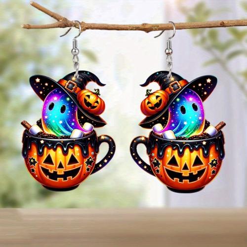 Nya Hot Halloween smycken och inredning, Akryl, med 304 rostfritt stål, Halloween smycken gåva & för kvinna, 30x26mm, Säljs av Par