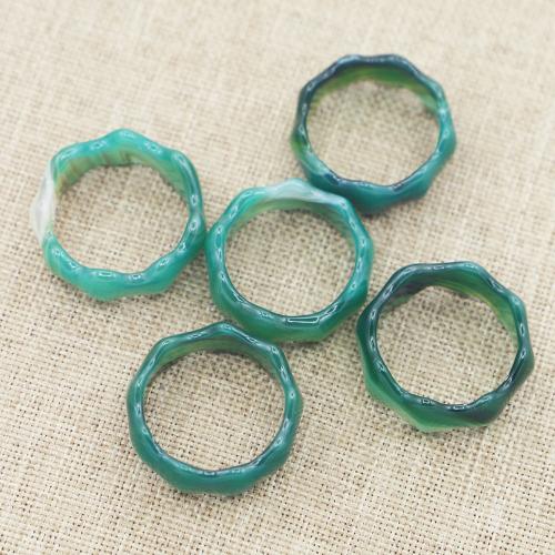 Agaat Finger Ring, Groene Agaat, uniseks & verschillende grootte voor keus, groen, Width:7-10mm, Verkocht door PC