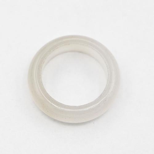 Agate Finger Ring White Agate Donut Unisex white 6mm Sold By PC