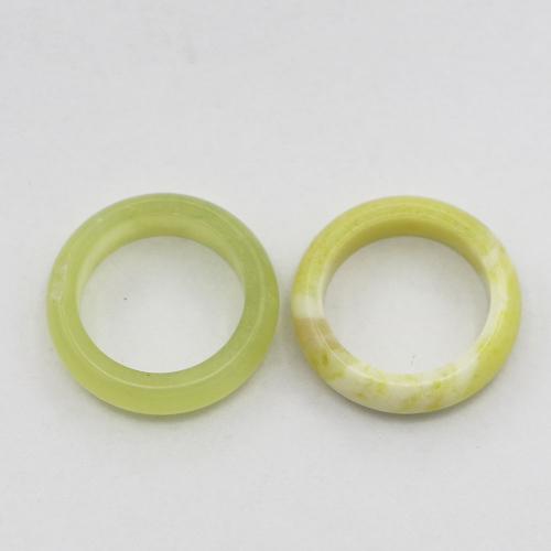 Gemstone fingerring, Natursten, Donut, Unisex, gul, 6mm, Indvendig diameter:Ca. 19mm, Solgt af PC