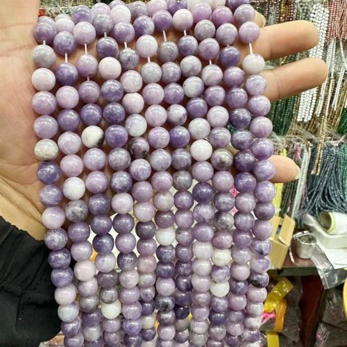 Gemstone šperky Korálky, Přírodní Lepidolit, Kolo, lesklý, DIY & různé velikosti pro výběr, nachový, Prodáno za Cca 38 cm Strand