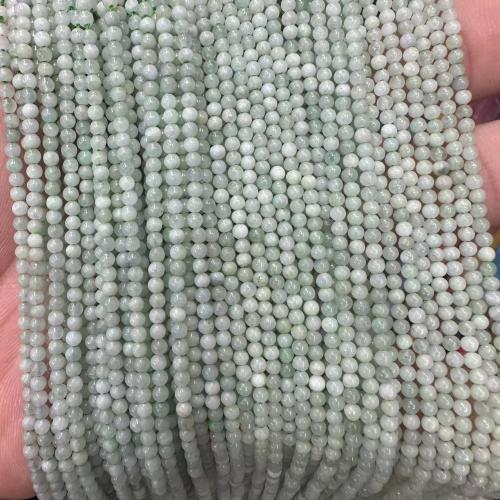 Perles en jade, Jade de Birmanie, Rond, poli, DIY & normes différentes pour le choix, Vendu par Environ 38 cm brin