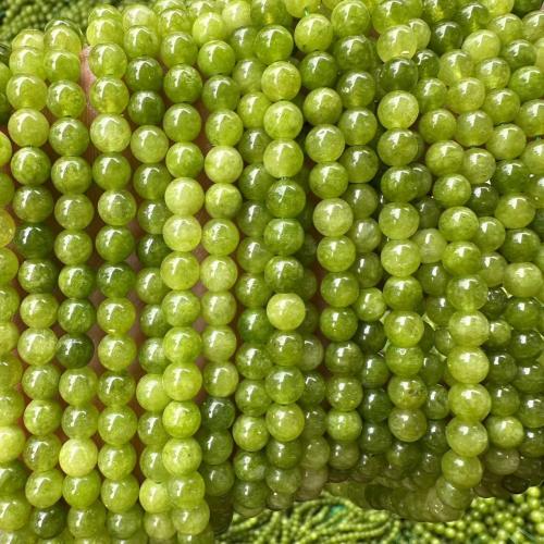 Perles bijoux en pierres gemmes, Olivine naturelle, Rond, poli, DIY & normes différentes pour le choix, vert, Vendu par Environ 38 cm brin