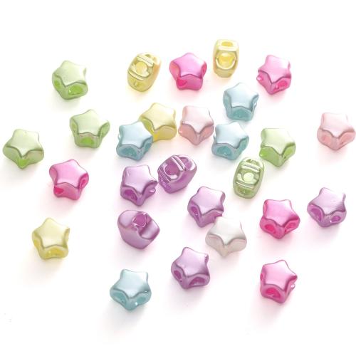 Acryl Schmuck Perlen, Stern, DIY, keine, 9x8mm, Bohrung:ca. 2.5mm, 10PCs/Tasche, verkauft von Tasche