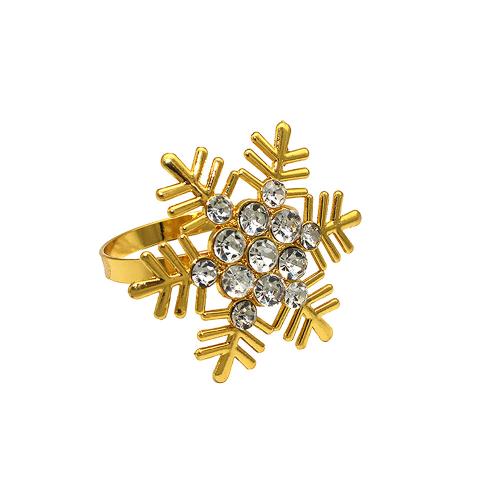 Zinc Alloy Servet Ring, Sneeuwvlok, plated, met strass, meer kleuren voor de keuze, nikkel, lood en cadmium vrij, Verkocht door PC