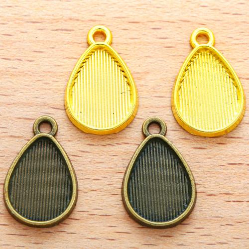 Zinc Alloy vedhæng Cabochon Setting, Teardrop, forgyldt, du kan DIY, flere farver til valg, 19x12mm, 100pc'er/Bag, Solgt af Bag