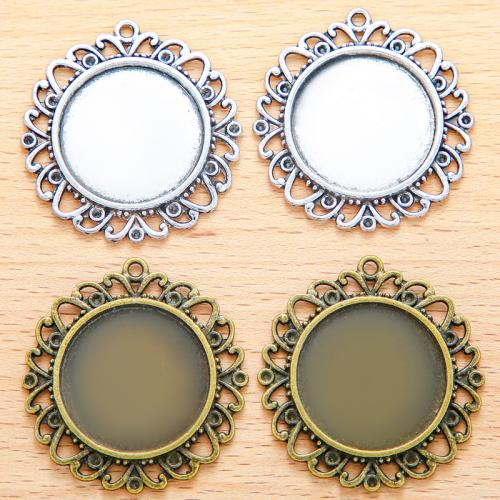 Zinc Alloy Pendant Cabochon Setting Flower plated DIY Sold By Bag