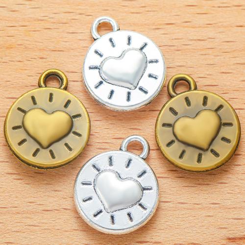 Zinc Alloy Pendants Round plated DIY Sold By Bag