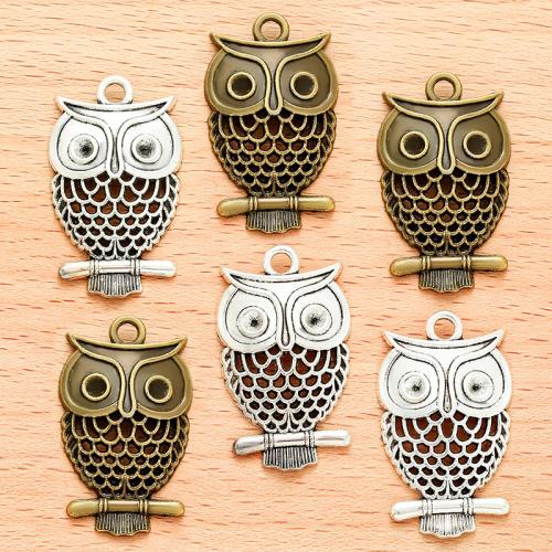 Zinc Alloy Animal Pendler, Owl, forgyldt, du kan DIY, flere farver til valg, 32x19mm, 100pc'er/Bag, Solgt af Bag