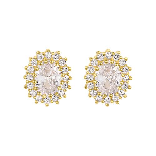 Zinc Alloy Stud Earring plated fashion jewelry & with rhinestone nickel lead & cadmium free Sold By Pair