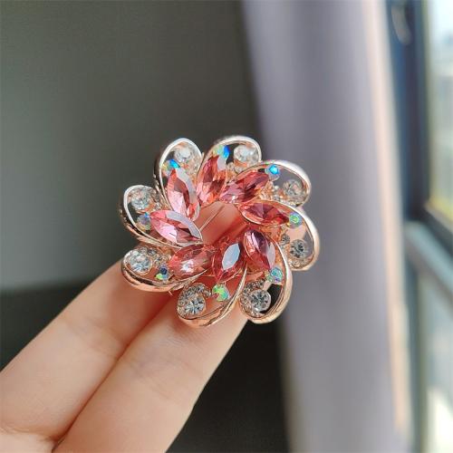 Zinc Alloy Brooches plated fashion jewelry & with rhinestone nickel lead & cadmium free Sold By PC