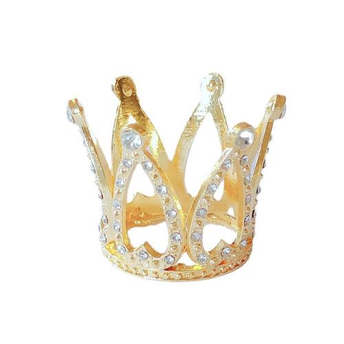 Zinc Alloy Tiara's, Kroon, plated, mode sieraden & met strass, meer kleuren voor de keuze, nikkel, lood en cadmium vrij, 32x35mm, Verkocht door PC