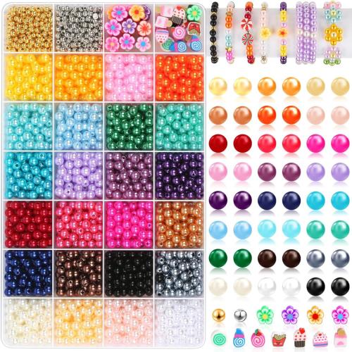 ABS Plastic Beads with Polymer Clay 28 cells & DIY mixed colors Sold By Box