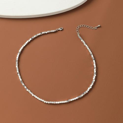 Zinc Alloy Jewelry Necklace plated for woman silver color Length Approx 31-40 cm Sold By PC