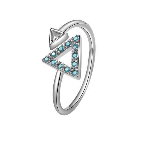 Cubique anneau en laiton Circonia Micro Pave, Placage, pavé de micro zircon & pour femme, couleur platine, Vendu par PC