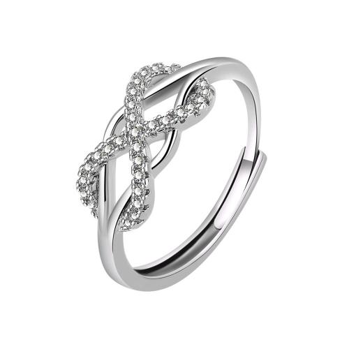 Cúbicos Circonia Micro Pave anillo de latón, metal, chapado, micro arcilla de zirconia cúbica & para mujer, más colores para la opción, Vendido por UD