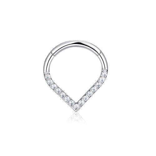 Stainless Steel Nose Piercing Jewelry 316 Stainless Steel fashion jewelry & Unisex & micro pave cubic zirconia Sold By PC