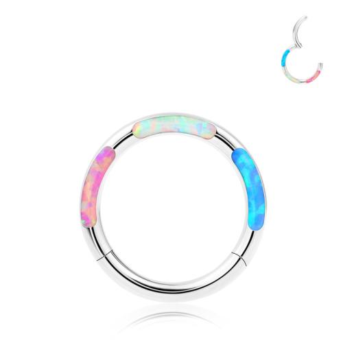 Rustfrit stål Næse Piercing Smykker, 316 Stainless Steel, med opal, mode smykker & Unisex & forskellig størrelse for valg, Solgt af PC