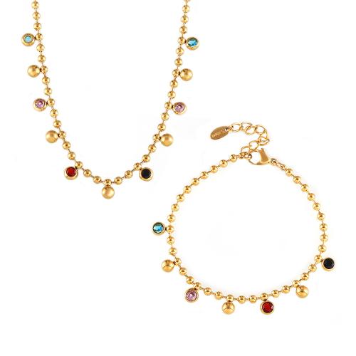 Sets de Joyas, Partículas de acero, con Vidrio, Joyería & diferentes estilos para la opción & para mujer, Vendido por UD