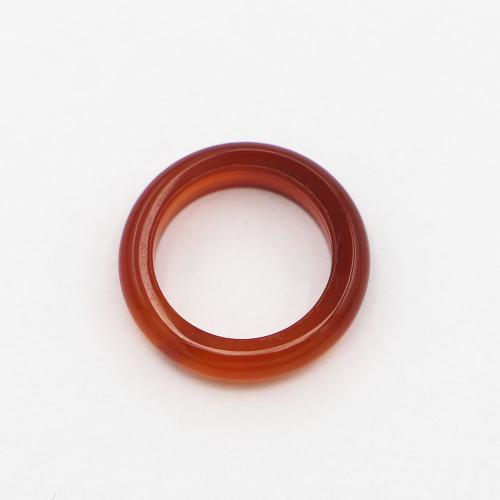 Agate Finger Ring Red Agate Donut Unisex red 6mm Sold By PC