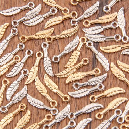 Zinklegering Leaf Hangers, Zinc Alloy, Blad, plated, DIY, meer kleuren voor de keuze, nikkel, lood en cadmium vrij, 3x15mm, Gat:Ca 1mm, Ca 100pC's/Bag, Verkocht door Bag