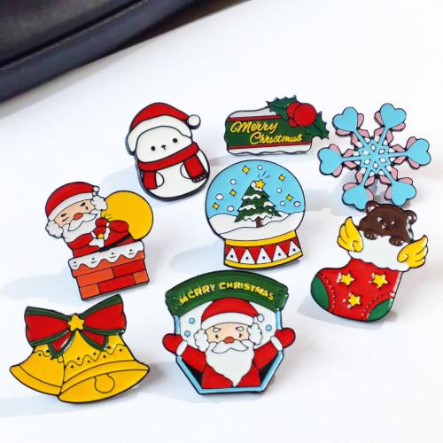 liga de zinco broche, banhado, Design de Natal & Vario tipos a sua escolha & esmalte, Mais cores pare escolha, níquel, chumbo e cádmio livre, vendido por PC