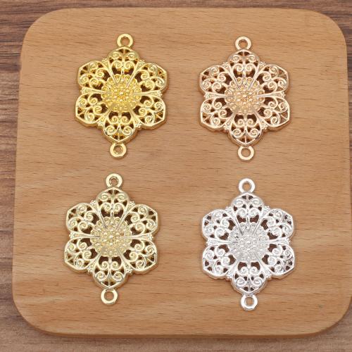 Zinc Alloy Connector Flower plated DIY & 1/1 loop nickel lead & cadmium free Sold By PC