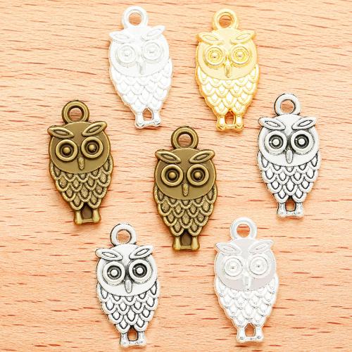 Animal Zink legering Stik, Zinc Alloy, Owl, forgyldt, du kan DIY & 1/1 løkke, flere farver til valg, 18x9mm, 100pc'er/Bag, Solgt af Bag