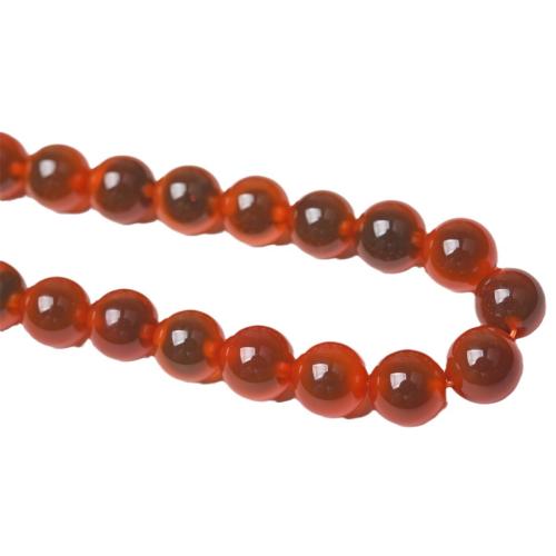 Perles Agates rouges naturelles, agate rouge, poli, DIY, 8mm, Environ 47PC/brin, Vendu par brin