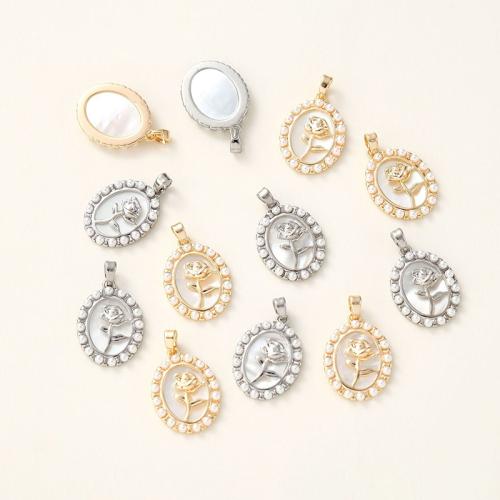 Brass Jewelry Pendants with Shell & Plastic Pearl plated DIY Sold By PC