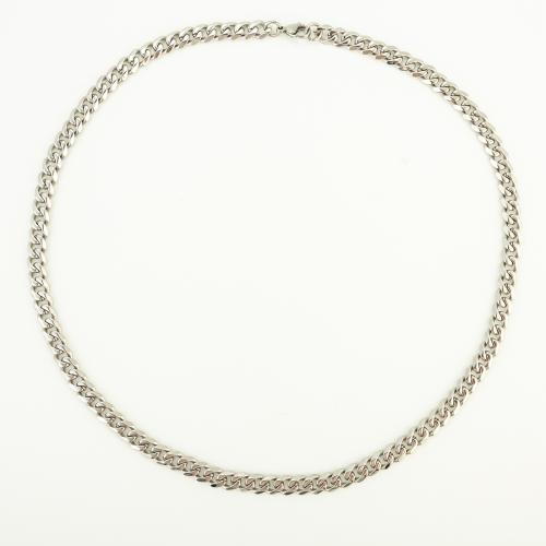 Stainless Steel Chain halskæde, 304 rustfrit stål, mode smykker & Unisex, 7x3mm, Længde Ca. 54.5 cm, Solgt af PC