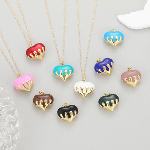 Brass Jewelry Pendants Heart fashion jewelry & for woman & enamel Sold By PC