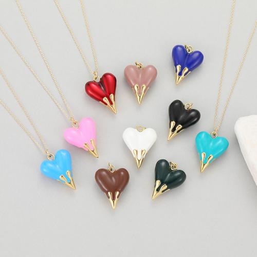 Brass Jewelry Pendants Heart fashion jewelry & for woman & enamel Sold By PC