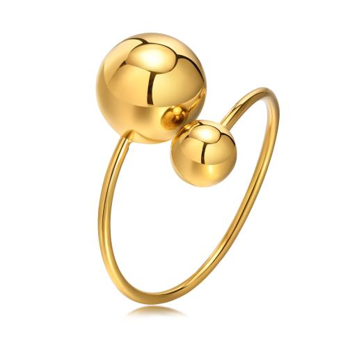 Stainless Steel Finger Ring 304 Stainless Steel Flower 18K gold plated fashion jewelry & for woman golden diameter 17mm Sold By PC