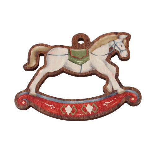 Wood Pendants rocking horse printing DIY Approx 3.5mm Sold By PC