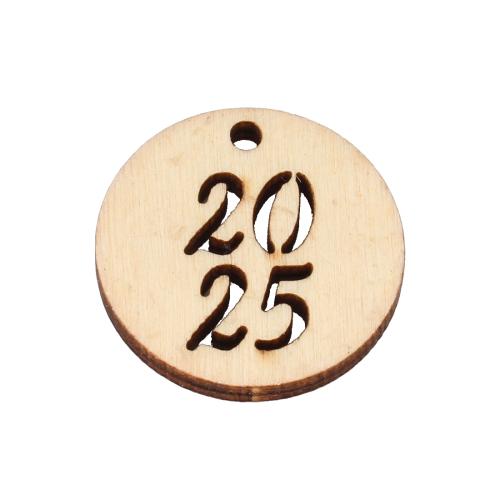 Holz Anhänger, flache Runde, DIY & hohl, 30x3.50mm, verkauft von PC