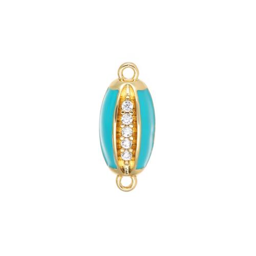 Cubic Zirconia Micro Pave Brass Pendant 14K gold plated DIY & micro pave cubic zirconia & enamel Sold By PC