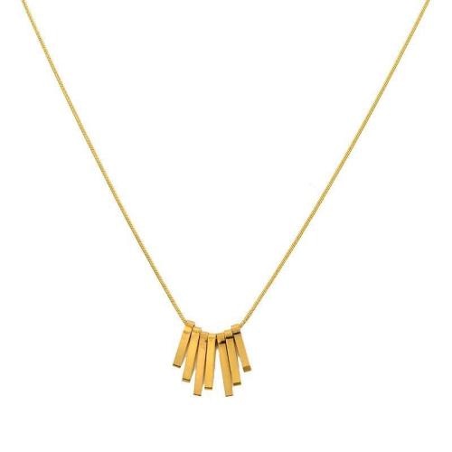 Collier d'acier titane, avec 5cm chaînes de rallonge, plaqué de couleur d'or KC, bijoux de mode & pour femme, Longueur Environ 40 cm, Vendu par PC