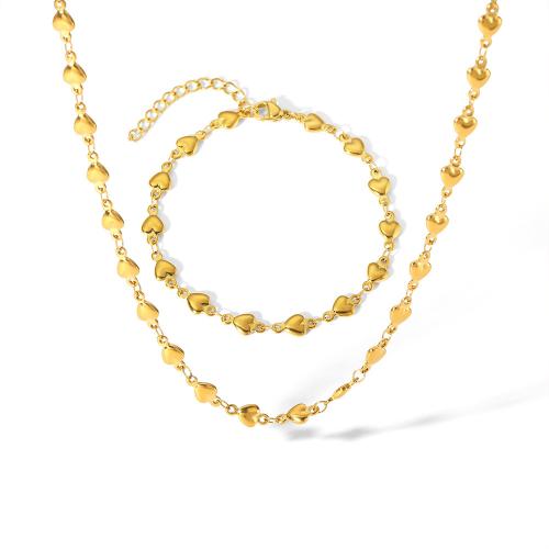 Sets de Joyas, Partículas de acero, chapado, Joyería & diferentes estilos para la opción & para mujer, dorado, Vendido por UD