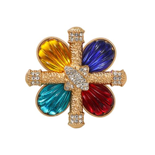 Broches en alliage de zinc, Placage, pour femme & avec strass, multicolore, Vendu par PC