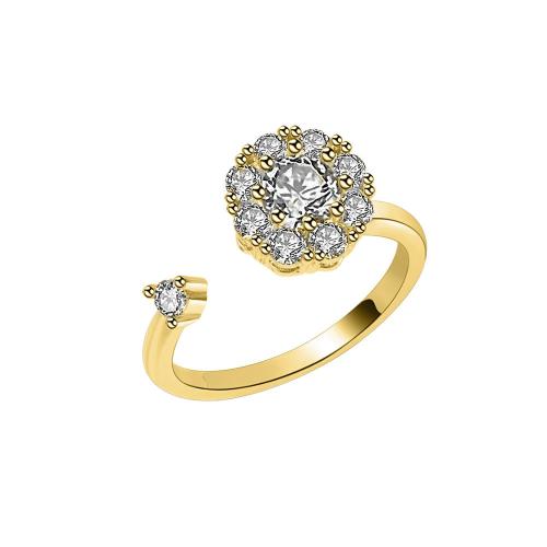 Cubic Zirconia Micro Pave Brass Ring plated micro pave cubic zirconia & for woman Sold By PC