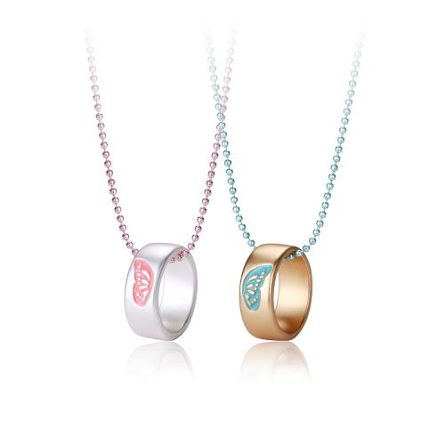 Zinc Alloy Jewelry Necklace 2 pieces & enamel Length Approx 41-50 cm Sold By Set