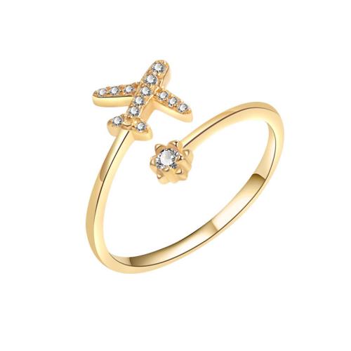 Cubic Zirconia Micro Pave Brass Ring plated micro pave cubic zirconia & for woman Sold By PC