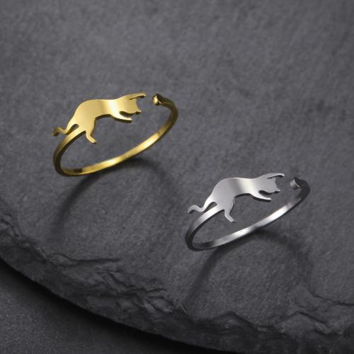 Stainless Steel Finger Ring 304 Stainless Steel Cat fashion jewelry & Unisex Sold By PC