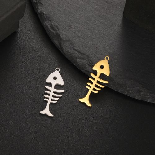 Stainless Steel Pendants 304 Stainless Steel Fish Bone DIY Sold By PC