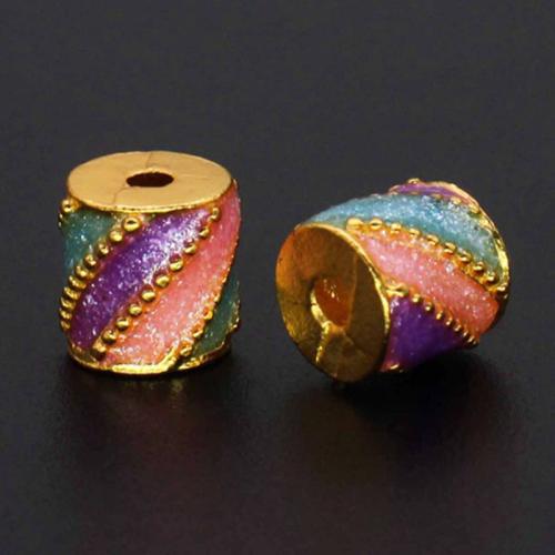 Zinc Alloy Jewelry Beads Column gold color plated DIY & enamel nickel lead & cadmium free Approx 2mm Sold By PC