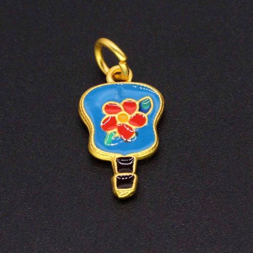 Zinc Alloy Enamel Pendants gold color plated DIY nickel lead & cadmium free Sold By PC